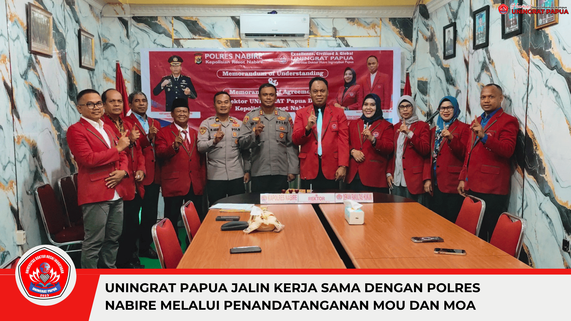 Perkuat Ekosistem Pendidikan dan Pengabdian, Universitas Doktor Husni Ingratubn (UNINGRAT) Papua Resmi Jalin Sinergi Strategis dengan Polres Nabire